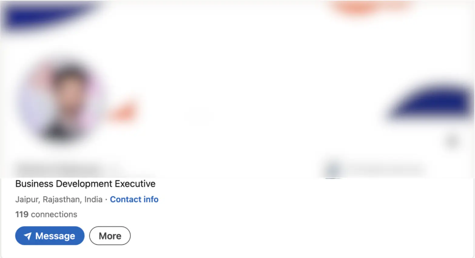 LinkedIn profile before optimization